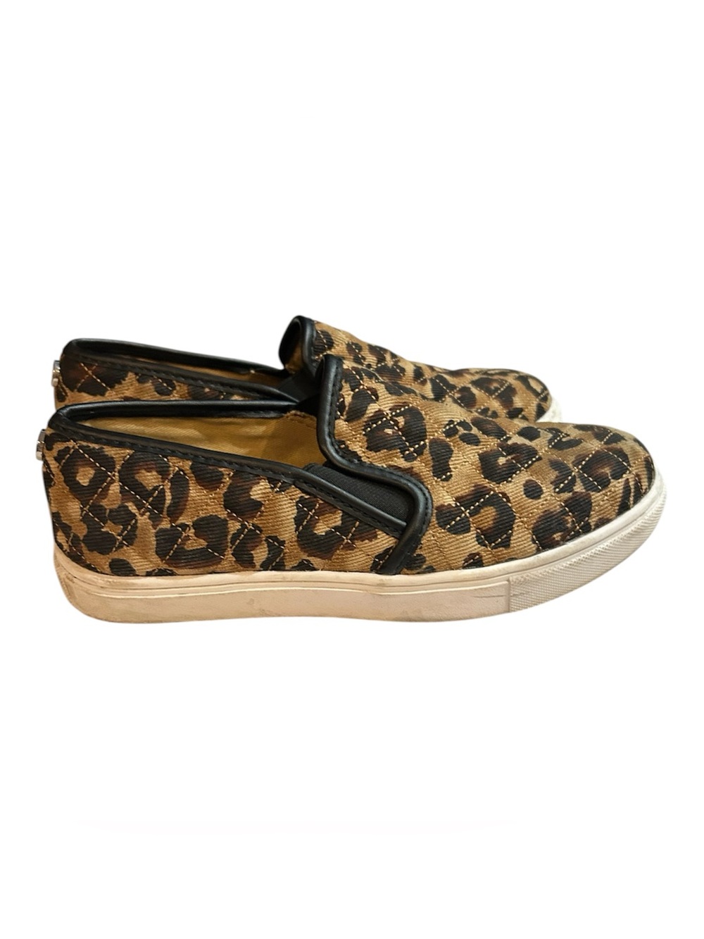 Steve Madden Leopard-Print Slip Ons in Tan & Black